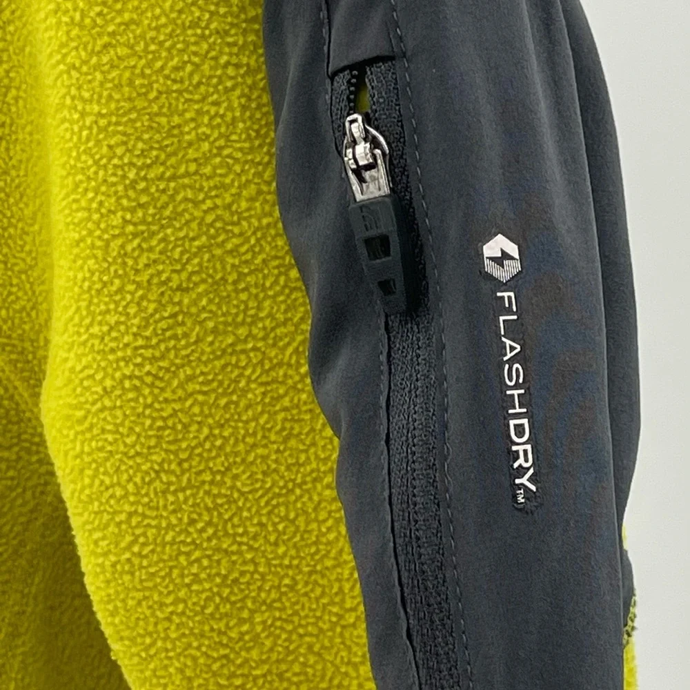 The North Face Mens 1/4 Zip Fleece Yellow Green Flash Dry Size M (Tagged L) A3ZX